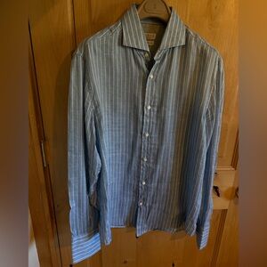 Brunello Cucinelli Light Blue Striped Shirt